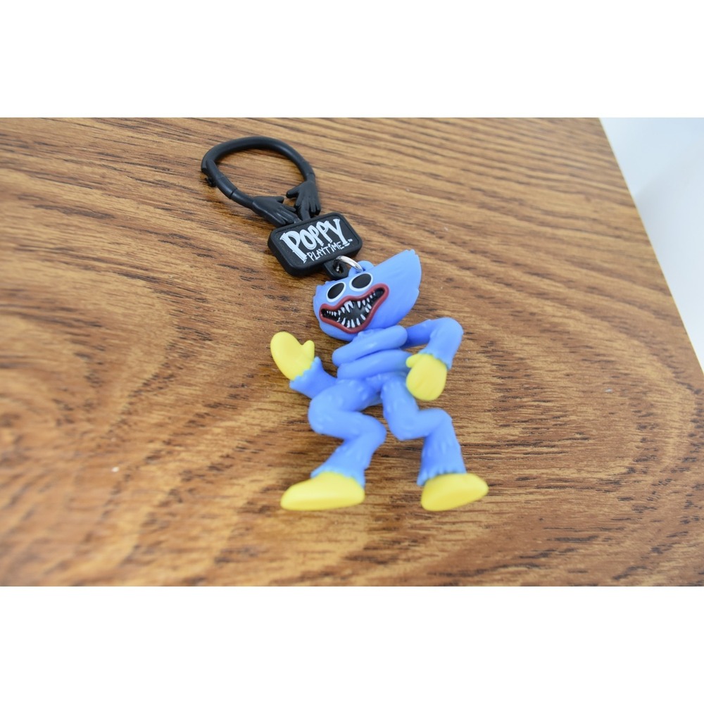 Poppy Playtime Huggy Wuggy Monster Character Keychain Backpack Bag Clip Blue